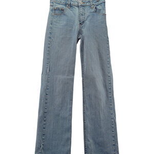 Lawman Womens Jeans Blue Size 3/4 Cotton Blend Button Zip Close Pockets Beaded